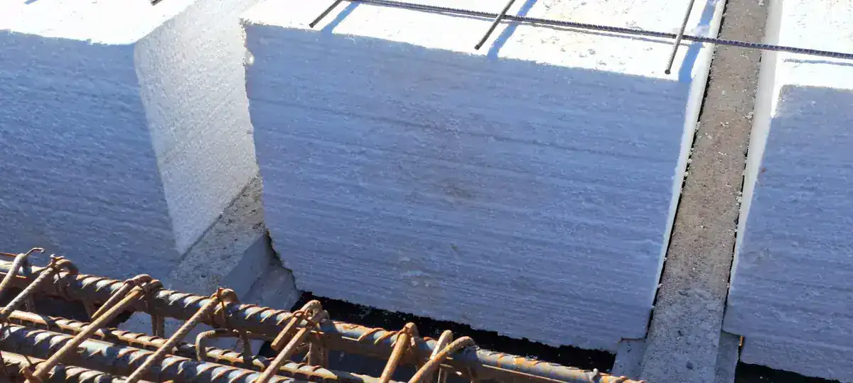Isopor EPS de 25 cm de altura usado no enchimento da laje protendida